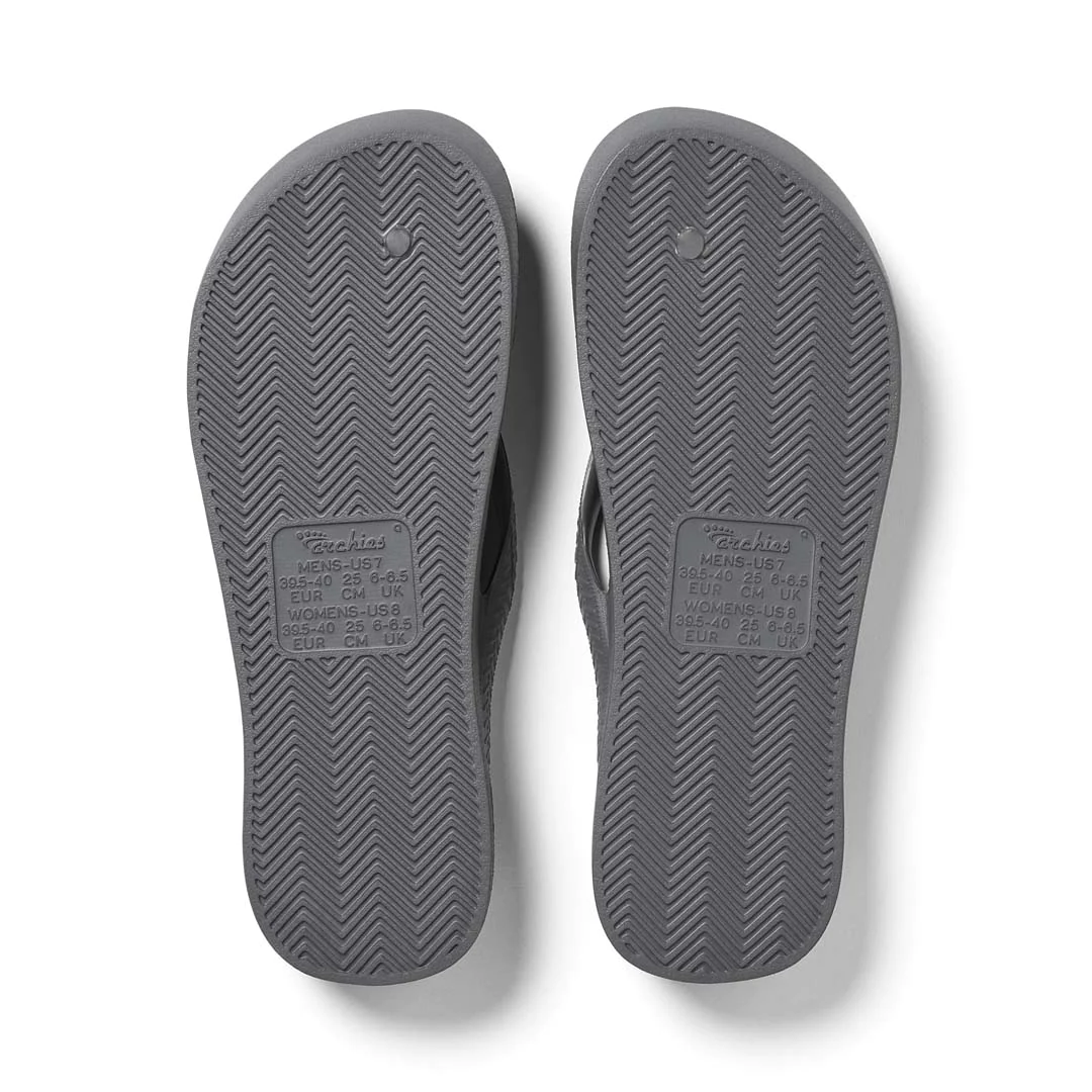 Archies: Arch Support Thongs - Charcoal